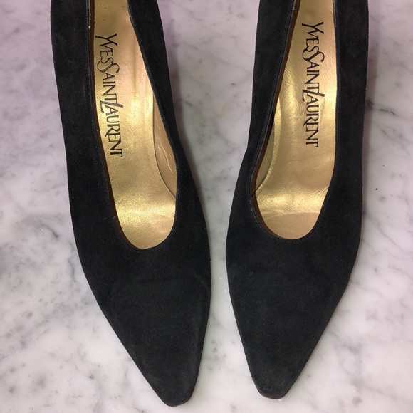 YSL black suede heels size 6 - Picture 2 of 9